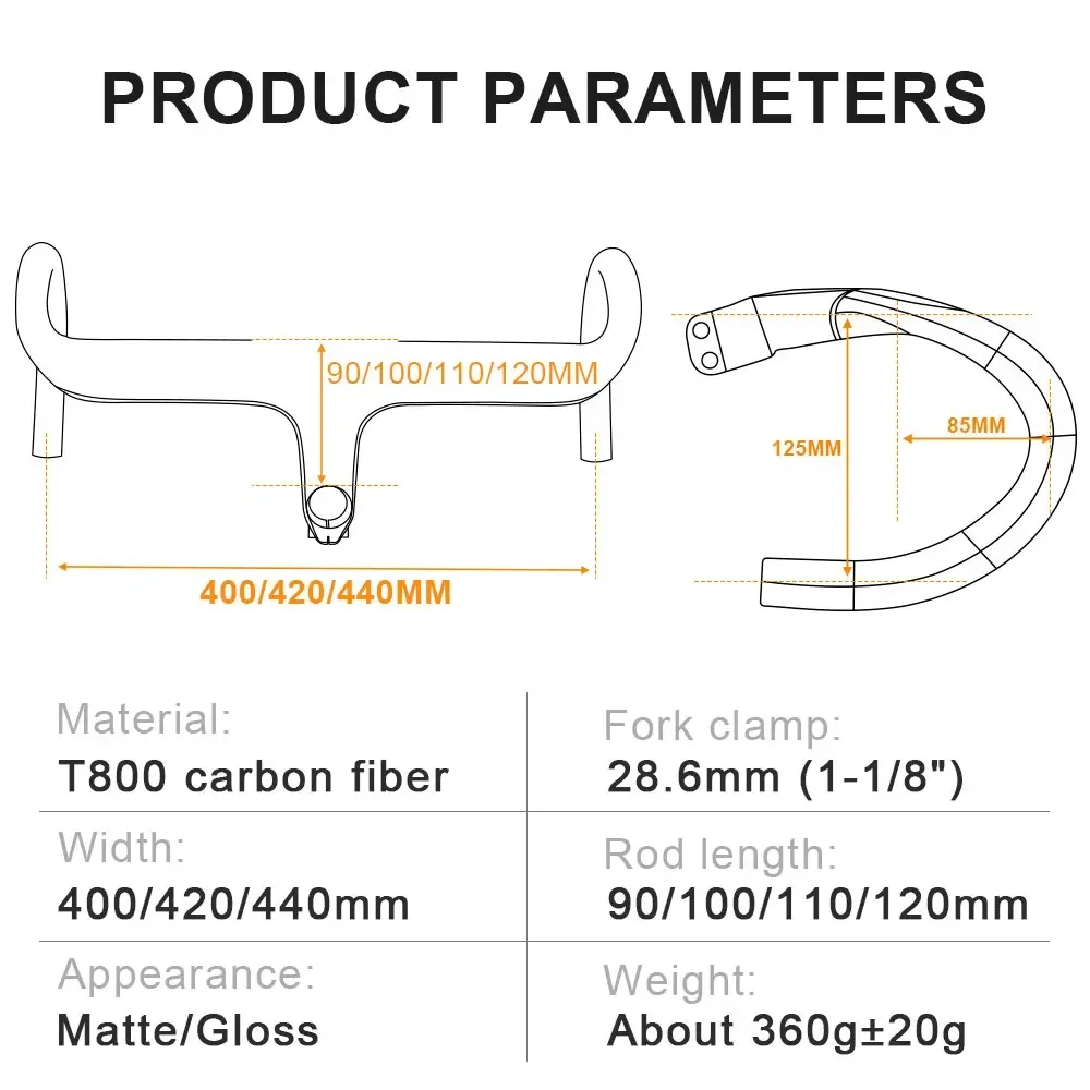 Rookoor Full Carbon Fiber Stem Integrated Bicycle Road Bike Handlebar Ultra Light 28.6mm Cycling Parts Accessories