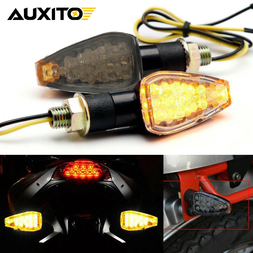 Intermitentes LED universales para motocicleta, luces traseras de 12V