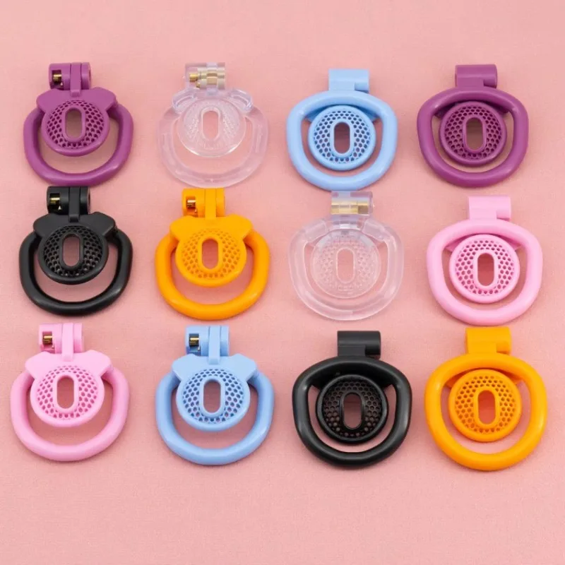 Male Chastity Lock Cock Cage Breathable Pink Urethral Belt