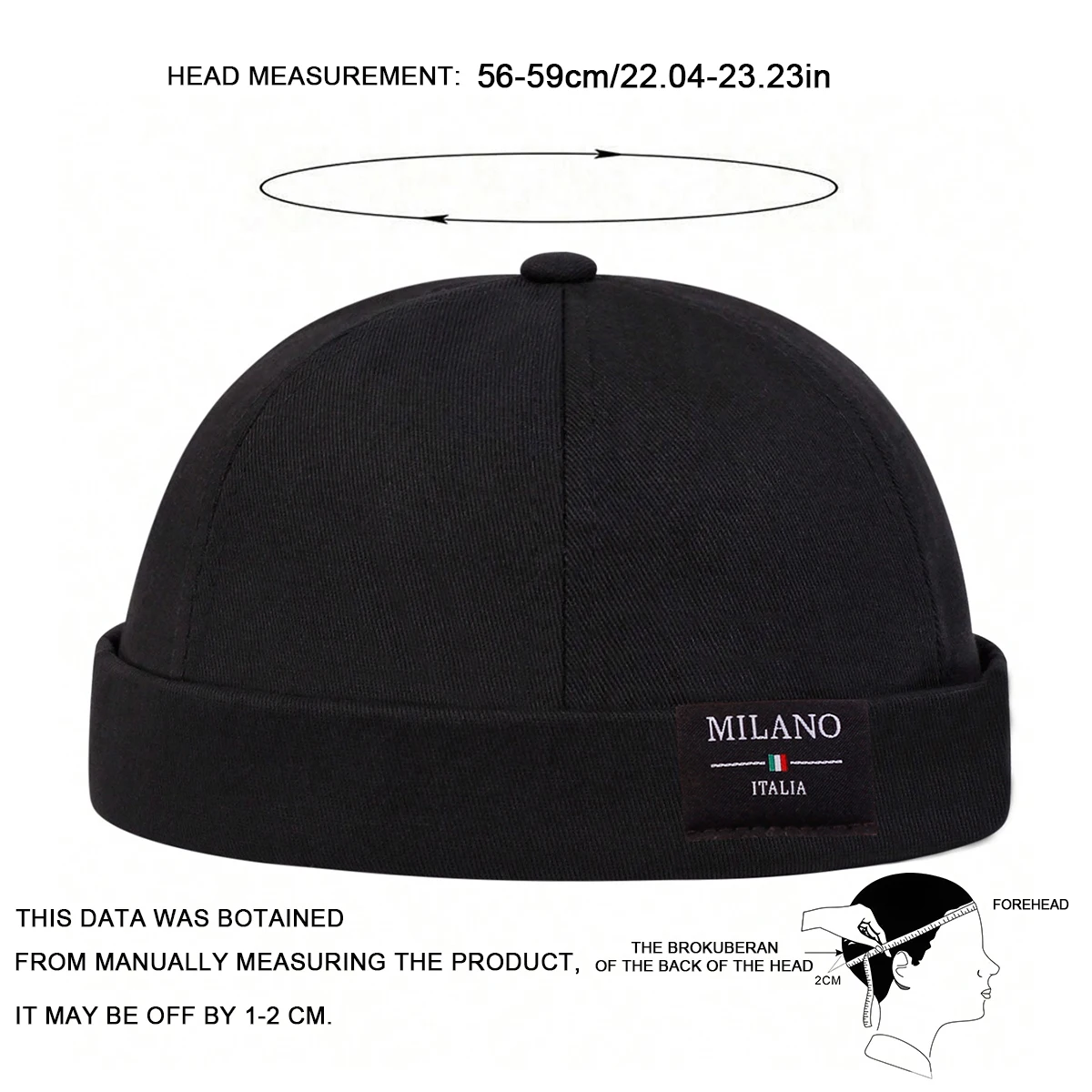 Herren MILANO ITALIA Nählabel Landlord Caps Frühling und Herbst Verstellbare Melonenhülsenmützen Literarische Hip-Hop-Mütze Malermütze – Detail 7