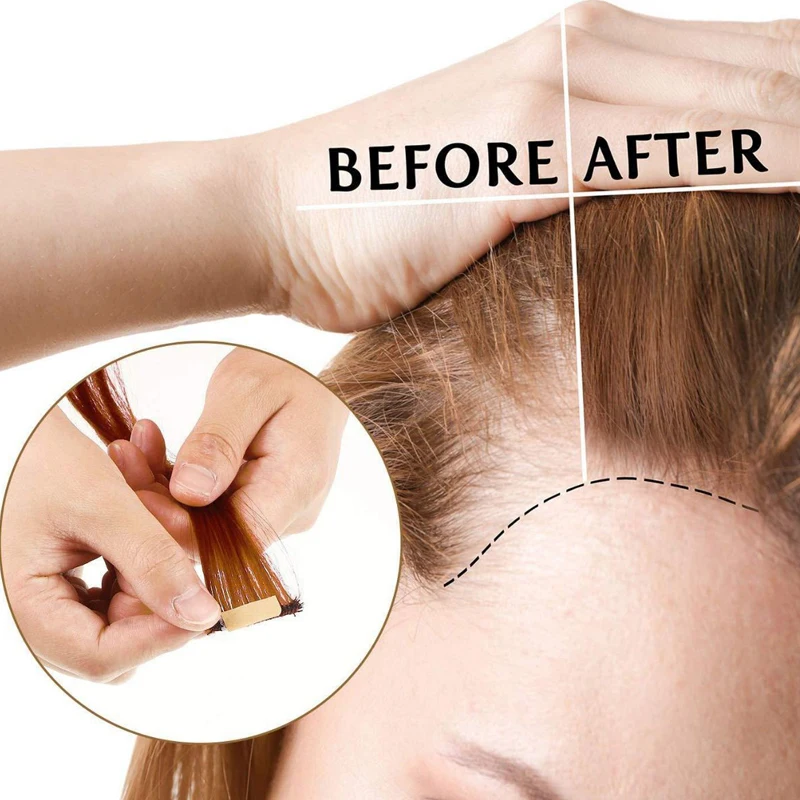White Hair Extension Tape For Remy Human Hair/Lace Blue Super Hair Tape Adhesive Double Side Extension Tools 60Tabs