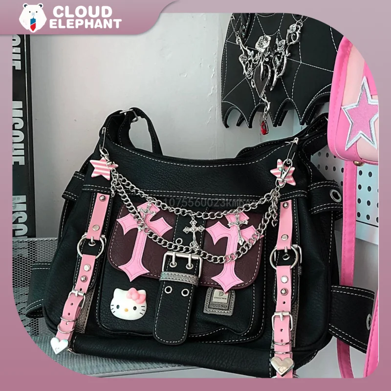 Hot Girl Handbag Sanrio Hello Kitty Periphery Gothic Punk