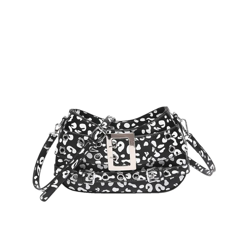 Sweet cool Spice Girl small bag 2024 summer new women niche design shoulder bag personality leopard print luxury handbag