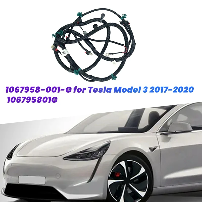 Car Front Bumper Radar Harness Wiring Without Fog Light Interface 1067958-001-G For Tesla Model 3-106795801G