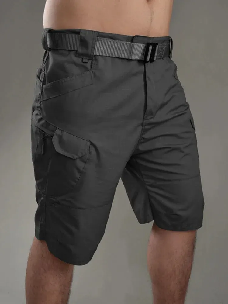 Men's Summer New Fashion Loose Straight Multi-Pocket Work Pants Tactical Shorts Beach Pants Stretch Five Outdoor Casual Shorts