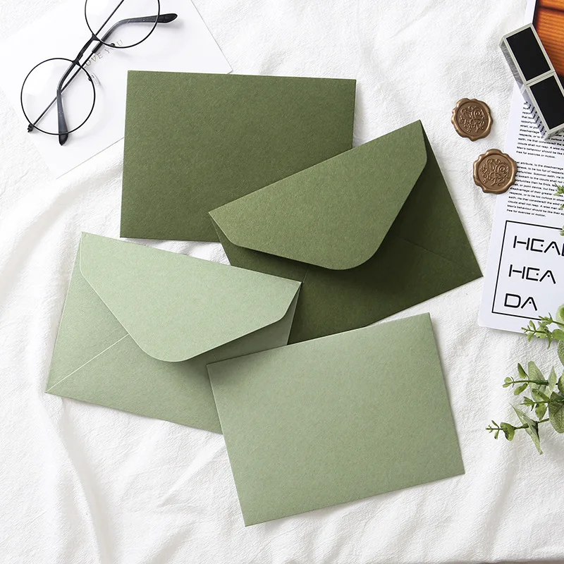Avocado Envelopes High-grade Thick Paper Envelopes for Letters Wedding Party Invitations Cards Postcards Cover 16x12cm 5pcs