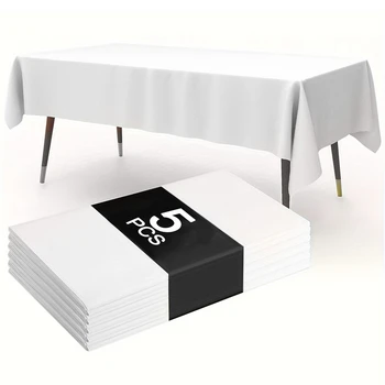 183×137cm Solid White Tablecloth Disposable Plastic Table Covers for Birthday Party Wedding Decoration Home Dinning Table Decor 1