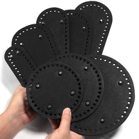 Sacs longs en cuir PU à fond rond ovale de haute qualité, bas pour tricot fait à la main, Base de sac en Crochet, accessoires de décoration pour la maison 5