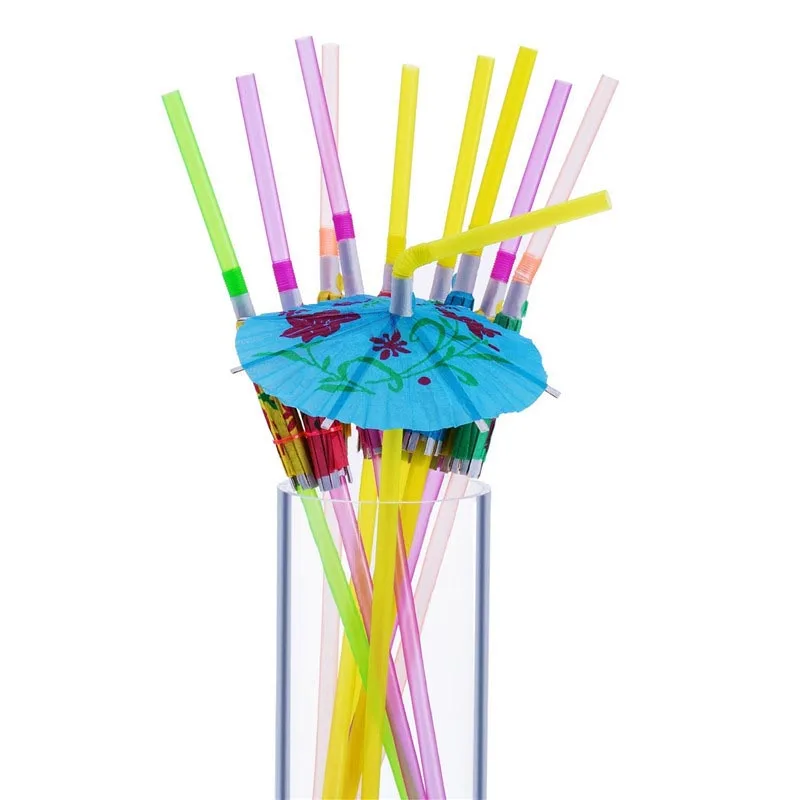 Cocktail Pailles 100 Pcs Décoration De Cocktail en Papier Boissons Parasols Pailles  pour Cocktail Boissons Tropicales Fête D'anniversaire Mariage Célébration  Fête : : Cuisine et Maison