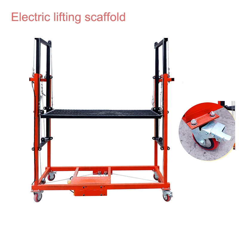 

Electric scaffolding remote control lifting mobile platform decoration construction site folding lift load capacity 500kg