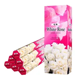 White Rose Incense Sticks for Meditation and Aromatherapy - Air Purifying & Deodorizing Scented Sticks