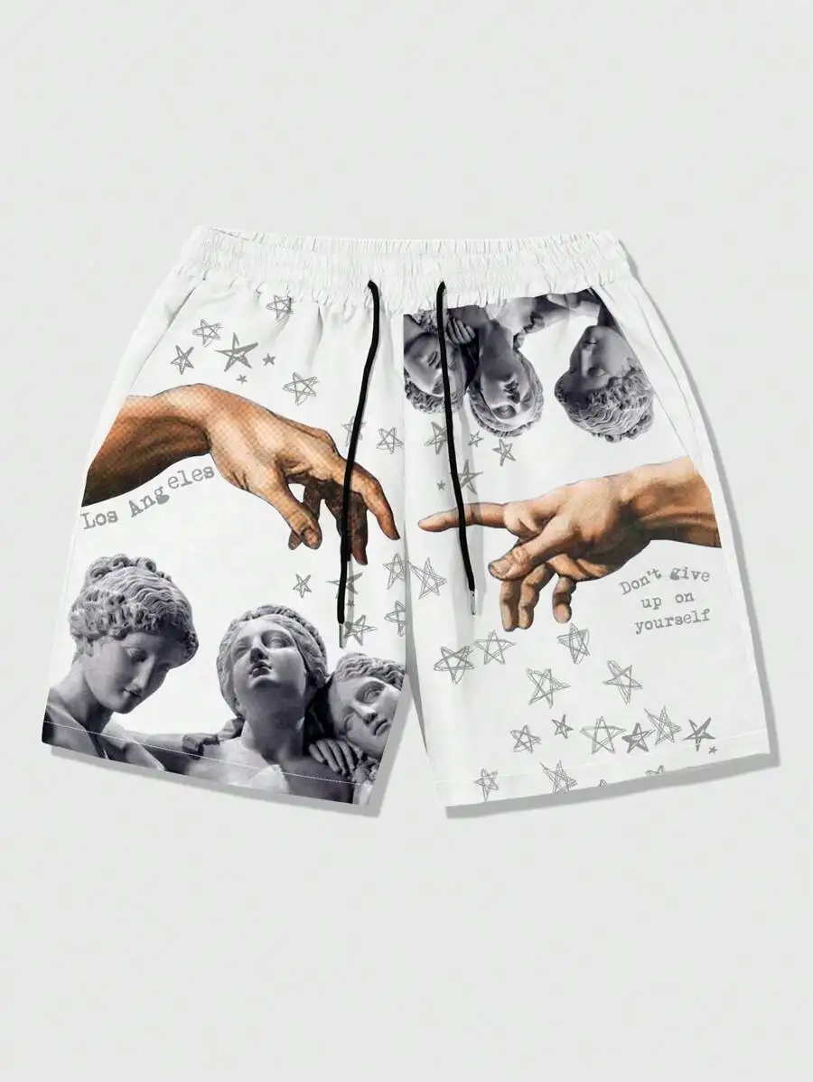 Men's casual 3D printed shorts, summer new men's beach shorts, lightweight and breathable fashionable shorts 2