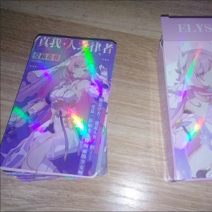 Honkai Impact 3rd Elysia 55 개/대 장식 레이저 Lomo 카드 Photocard HD 양면 앨범 사진 카드 팬 컬렉션 엽서