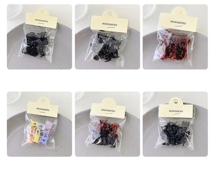 Description Picture 3 of item10Pcs/Bag Flower Mini Hair Claws Colorful Crabs Hair Clips for Girls Baby Sweet Hairpins Hair Accessories Barrettes Gifts Coffee