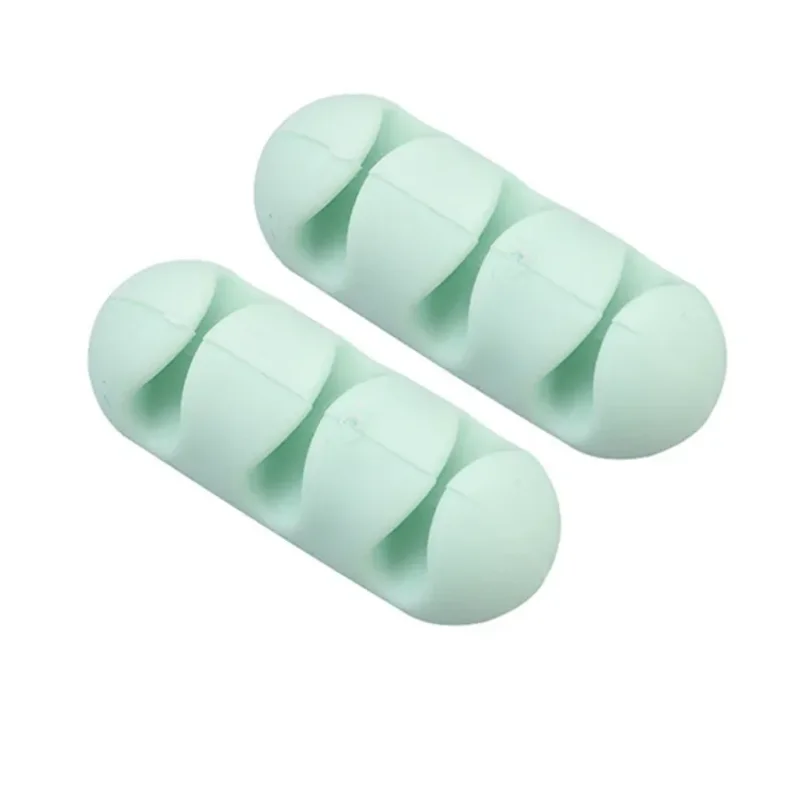 케이블 정리함 실리콘 USB 케이블 와인더, 데스크탑 깔끔한 관리 클립, 책상 케이블 코드 거치대, 마우스 헤드폰 컴퓨터용