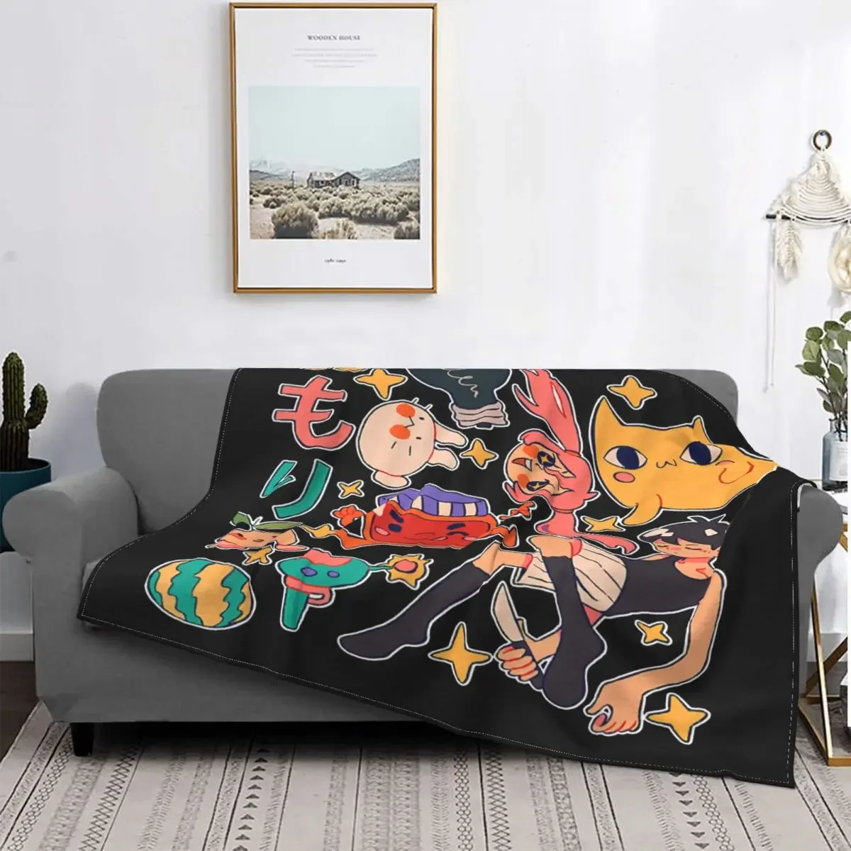 

Винтажное одеяло Omori из аниме искусства, Фланелевое зимнее дышащее теплое одеяло для кровати