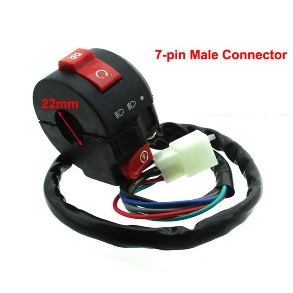 1 * Interruttore Di Avviamento A 7 Pin Maschio Kill Starter Switch Per Coolster 50Cc 70Cc 110Cc 125Cc Atv Quad Per Manubrio Da 7/8"
