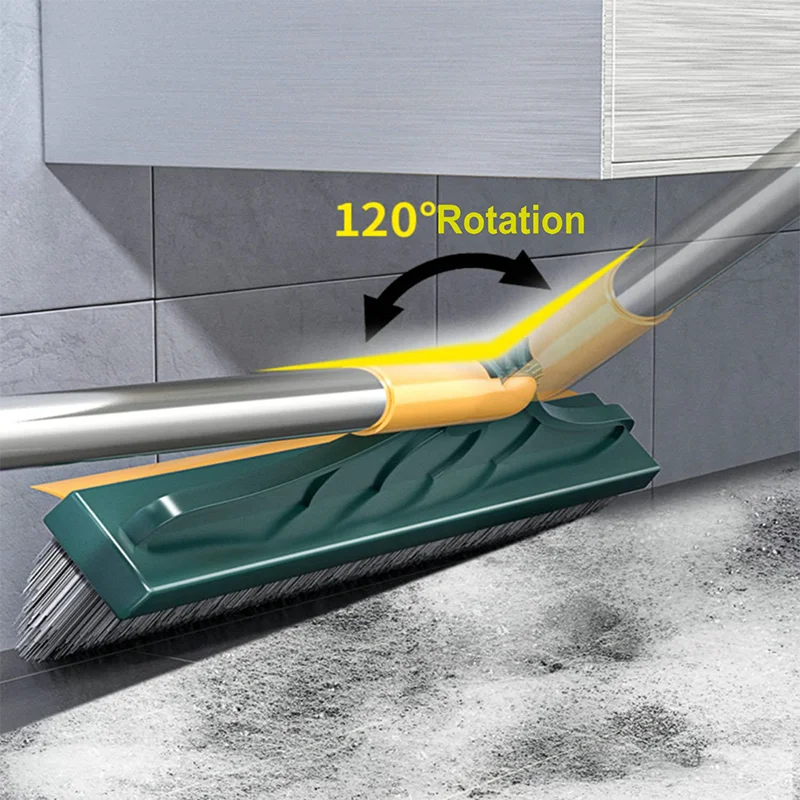 Spazzola Per Pavimenti 2 In 1 Con Raschietto - Setole Rigide Per Pulizia Angoli E Fughe - Foto 6