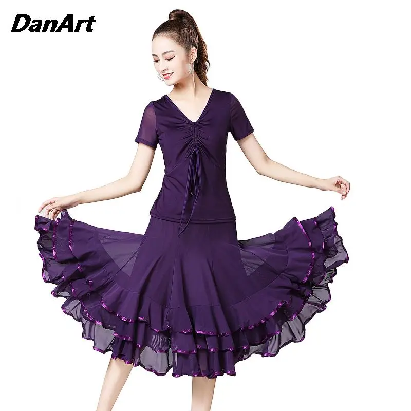 

Modern Dance Training Suit Waltz Tango National Standard Social Dance Latin Practice Costume Square Dance Performance Costume