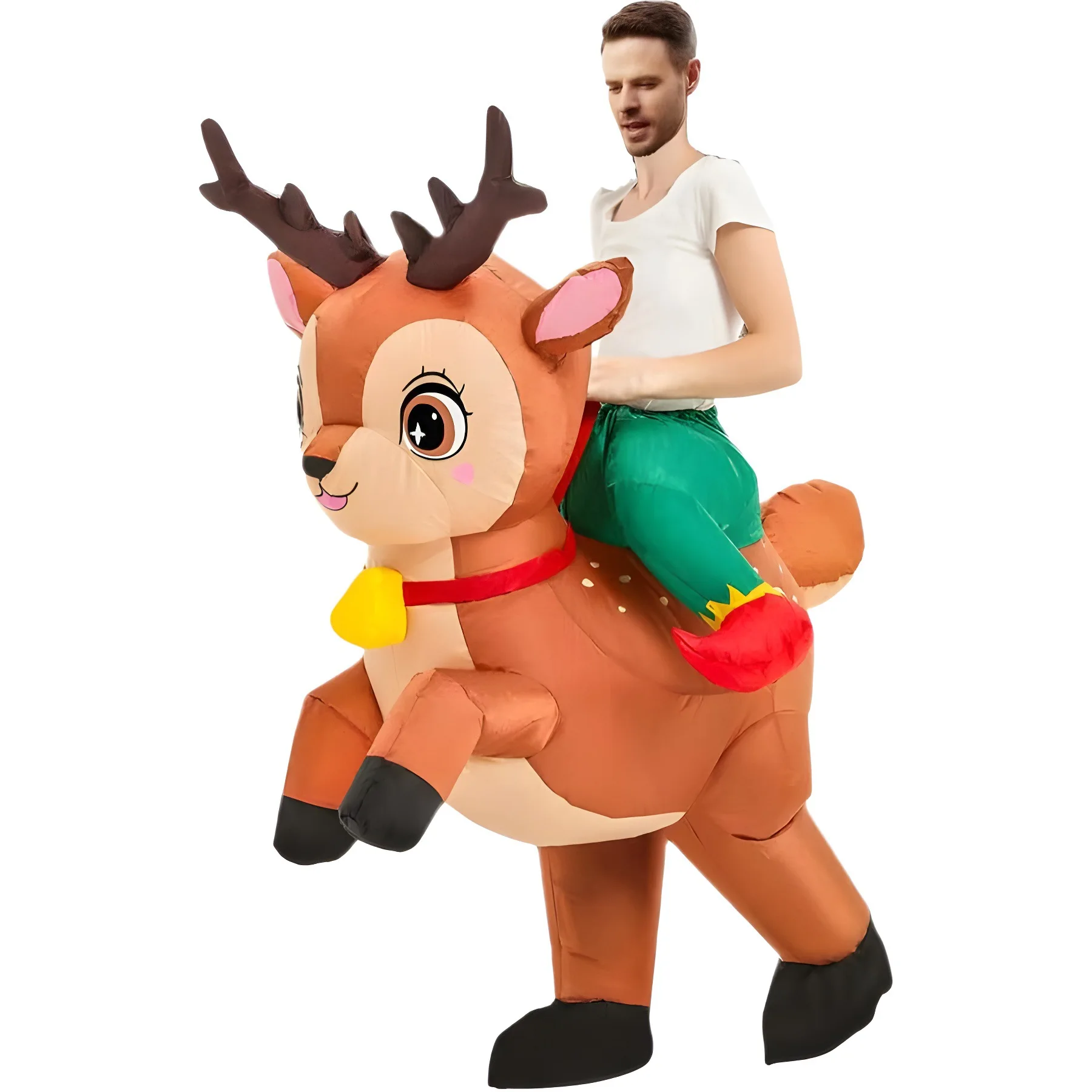Christmas Reindeer Elk Inflatable Costumes Cycling Walking Party Atmosphere  Props Cute Cycling Cosplay Costumes Deer Garment - AliExpress 200000532