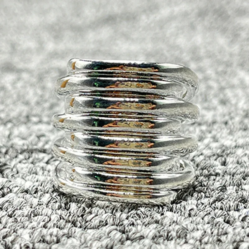 Best Sellers2022 New Edition Trendy Silver Plated Yellow Gold Charm Ring Niche Jewelry Gift