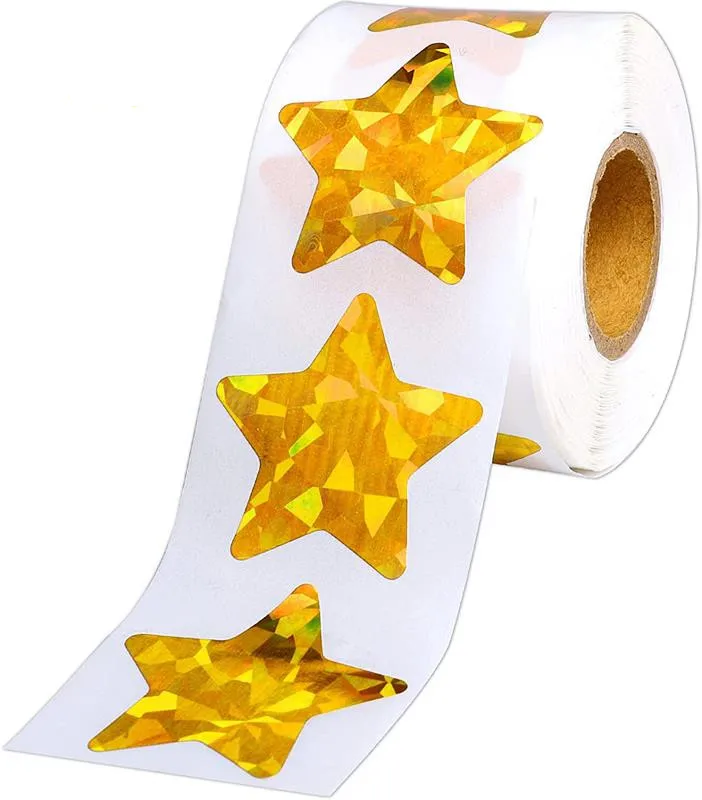 

500PCS Laser Gold Star Stickers for Kids Reward Foil Star Stickers Labels for Wall Crafts Classroom Teachers Supplies