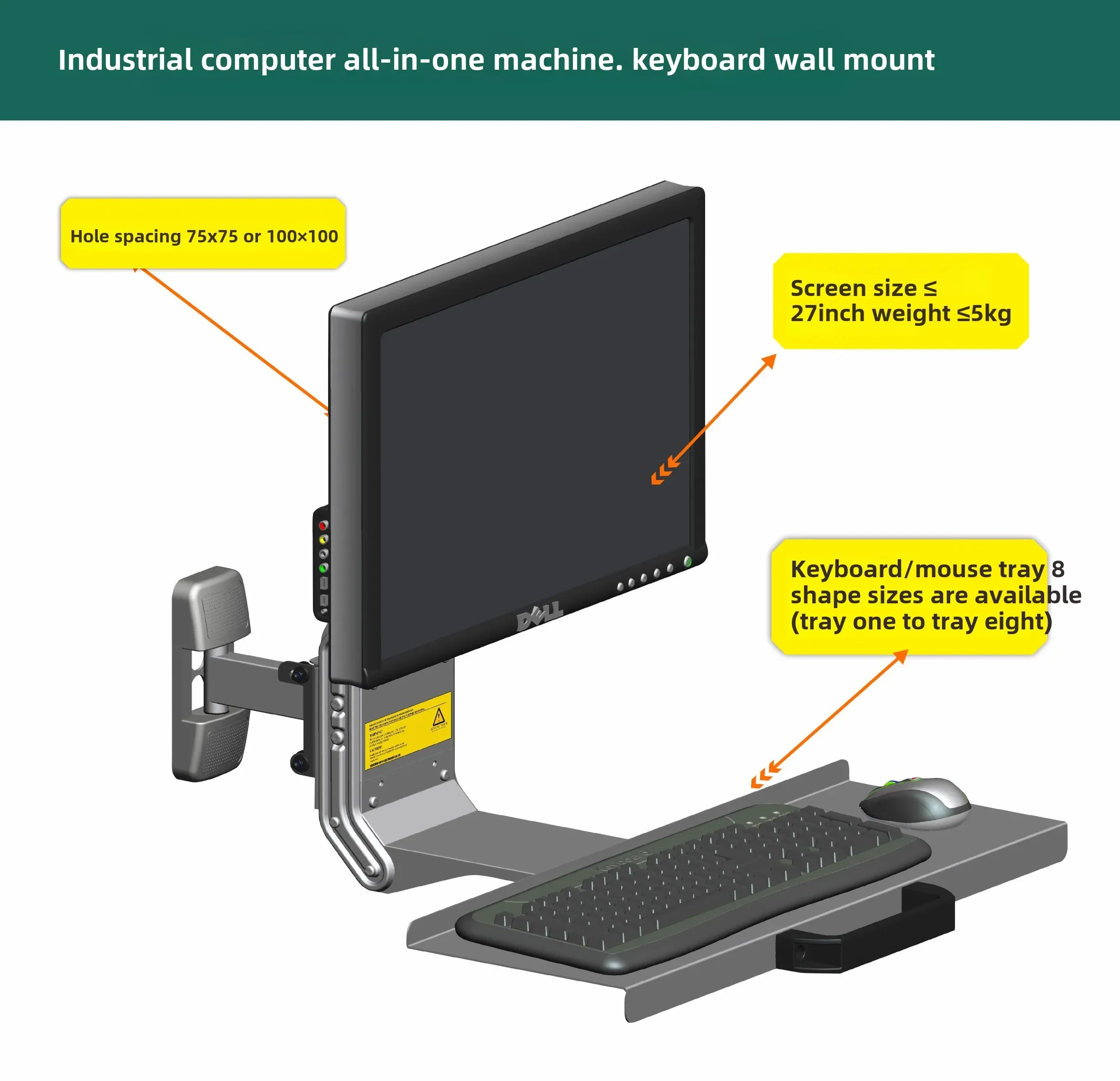 SY33 Wall mounted Foldable LCD Mouse and Keyboard Tray Bracket ...