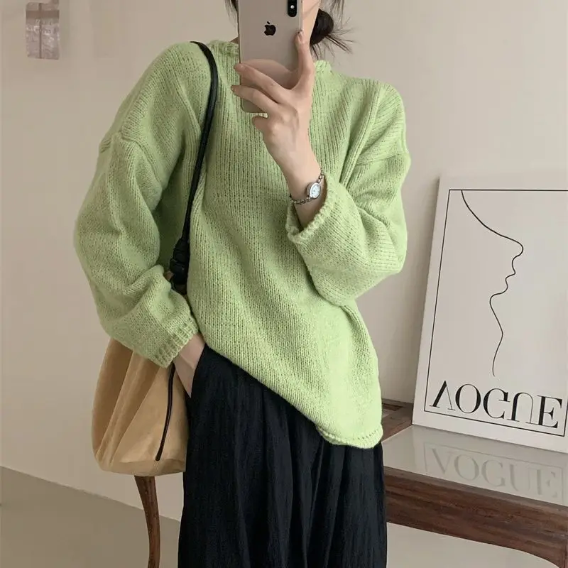 

Autumn and Winter New Casual Versatile Pullover Sweater Women's Loose and Lazy Style Knitwear Top Fashion