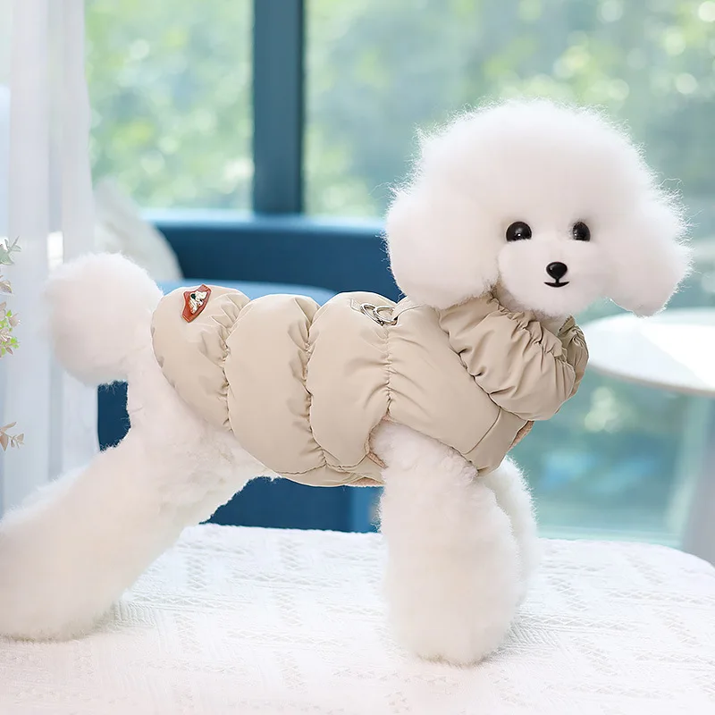 Dog Clothes Winter Vest Warm Buckle Cotton Coat Puppy Clothes Biped Pet