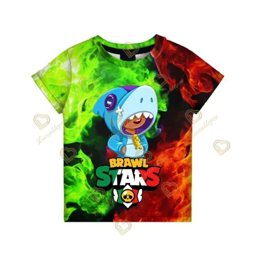 Maglietta Estiva Anime Game Star 3D Printed T-Shirt Fashion Cute Harajuku Leon Spike Kit Larry Lawrie Maniche Corte Tshirt Top