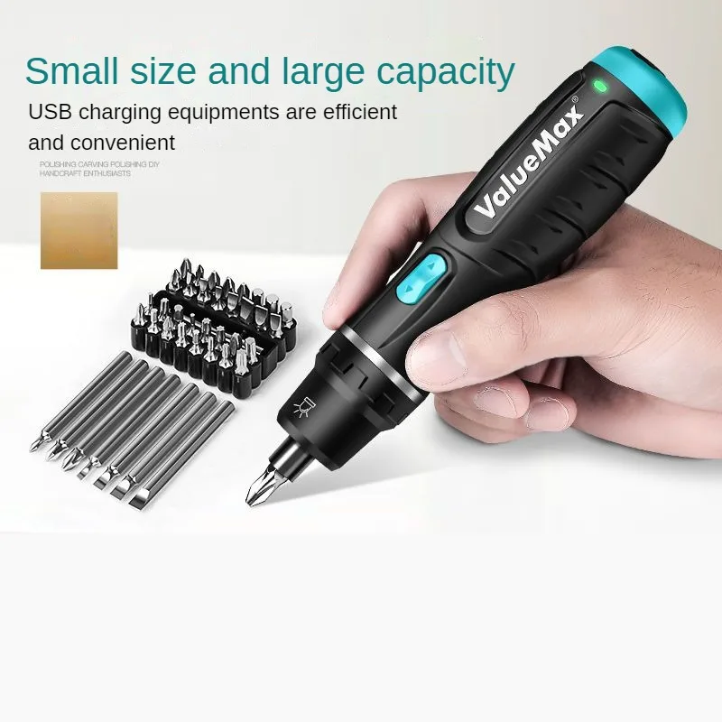 4 6 speed torque mini cordless electric screwdriver usb rechargeable power drill set 3 6v household disassembly repair tools kit Mini cordless electric screwdriver rechargeable adjustable electric drill multifunctional disassembly and repair electric tool