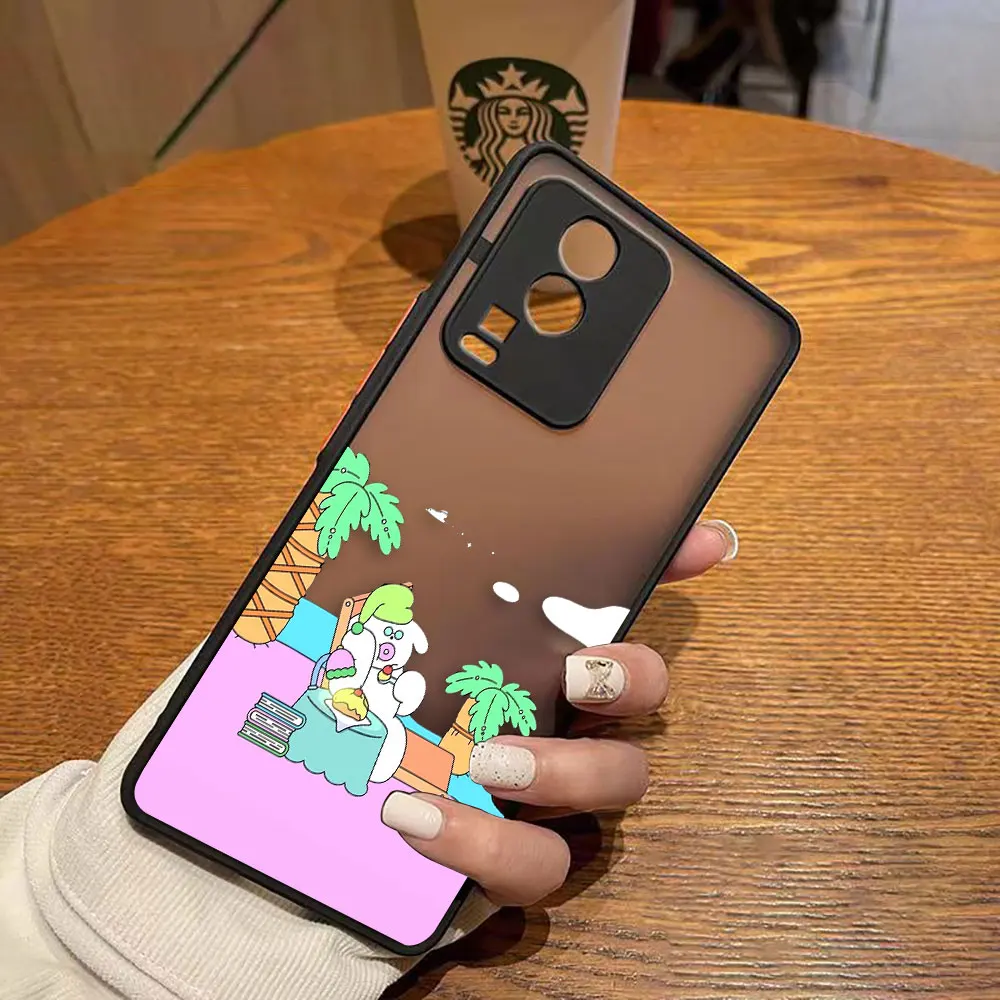 thumbnail image 1 of Funda mate para VIVO X90 X80 X70 5G X60 X50 X30 IQOO NEO 3 7 PRO PLUS X27 X23 X20 Funda Coque Shell cerdo blanco conejo dibujos animados, 1 of 5