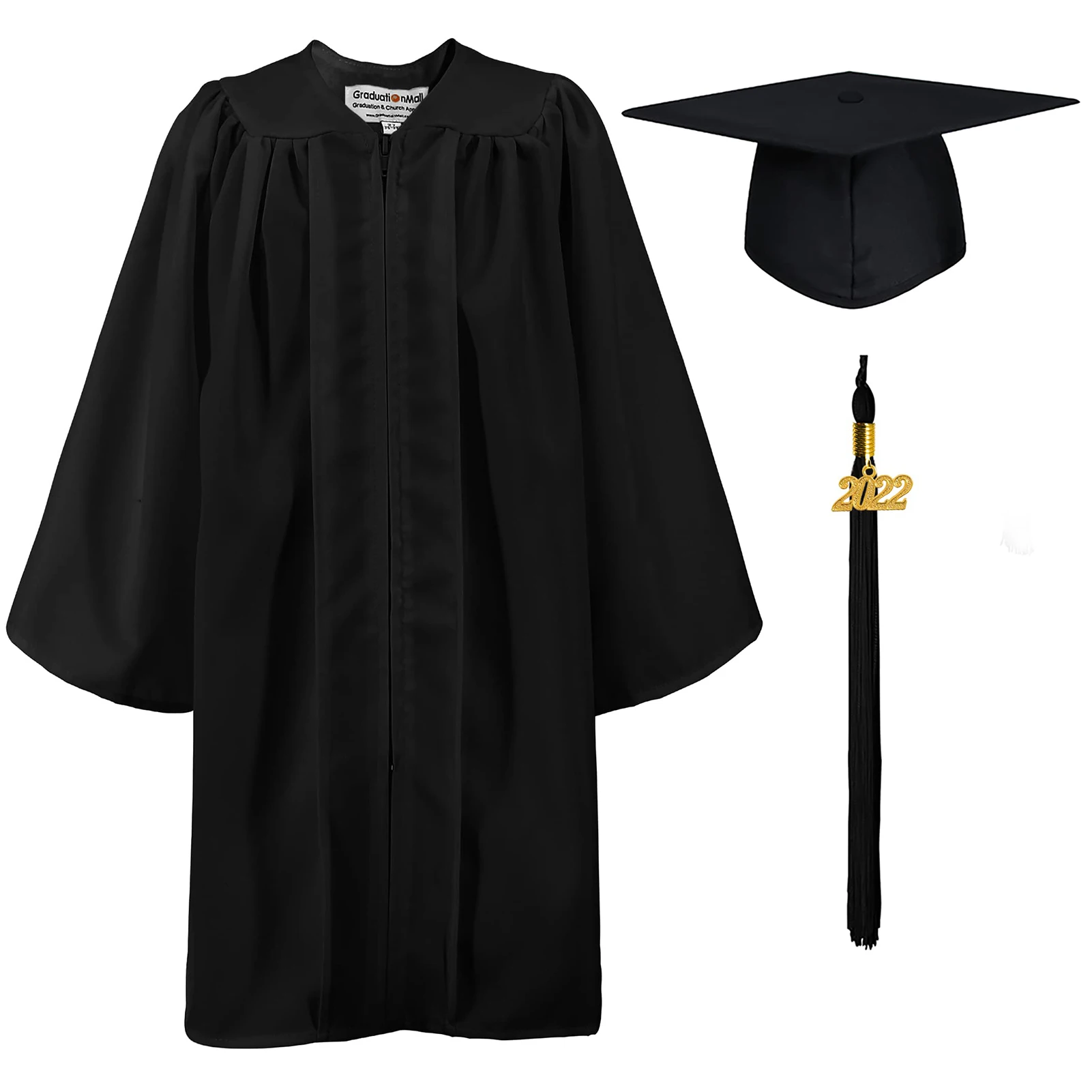 High School Bachelor Graduation Cap And Gown Tassel Set For Girls Boys Unisex Matte Graduation Cap With Tassel
