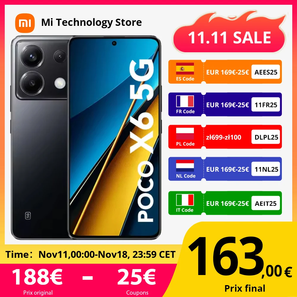 Globalna wersja POCO X6 5G z EU za $176.08 / ~725zł