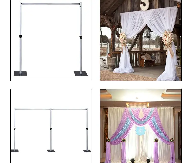 Description Picture 3 of item6-10Ft Adjustable Double Crossbar Pipe&Curtain Decoration Backdrop Frame,Portable Pipe Kit For decorative Wedding Centerpieces