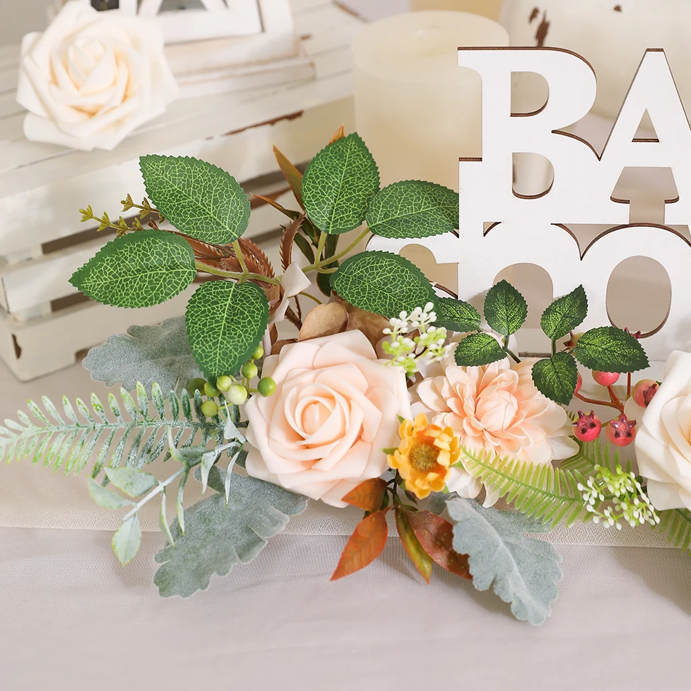 50 Stücke Grüne Künstliche Blätter Gefälschte Pflanze Wohnkultur Weihnachten Party Hochzeit Dekoration Braut Girlande Sammelalbum Geschenke Zubehör – Detail 7