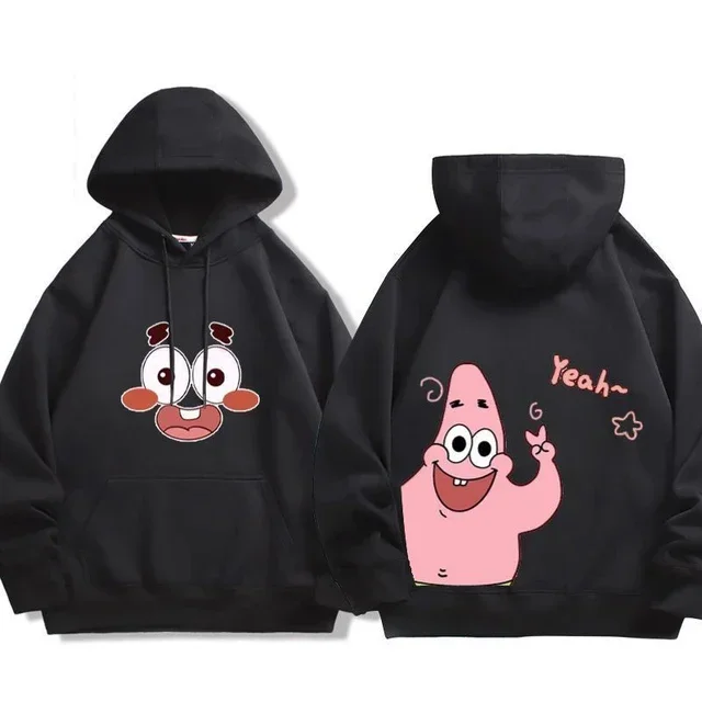 thumbnail image 1 of Suéter de poliéster con dibujos animados de Bob Esponja para otoño e invierno, sudadera con capucha de manga larga fina o polar, 1 of 5