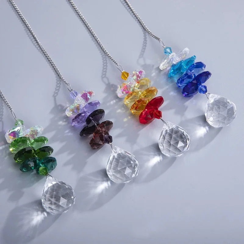 4pcs 20mm Chandelier Crystal Prism Ball Light Catcher Window Hanging Rainbow Maker Home Garden Decoration Set
