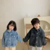6704-1 Children's Denim Jacket Spring and Autumn Korean Girl's Denim Jacket Casual Loose Boy's Coat Cardigan. 3