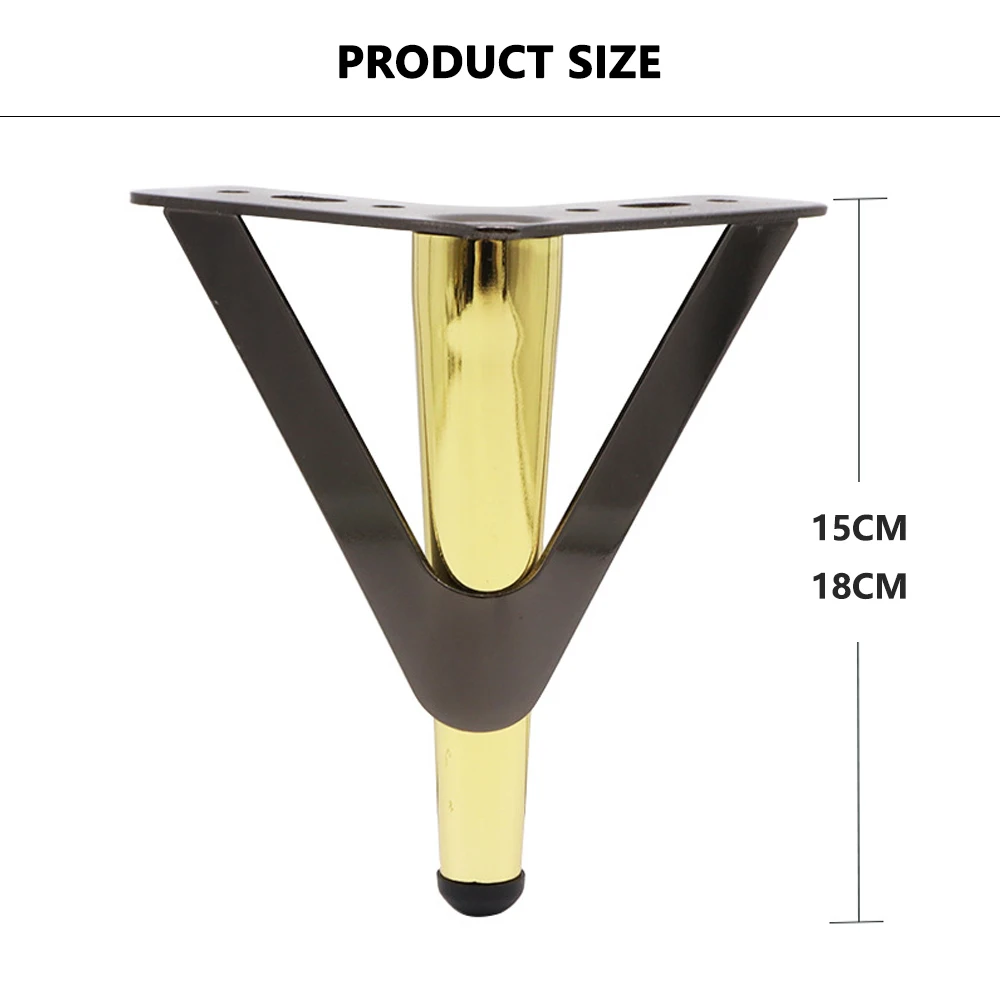 Description Picture 5 of item4pcs Metal Furniture Legs for Sofa Feet 15/18cm Thicken Home Hardware Replacement Foot Bedside TV Cabinet Coffee Table Legs