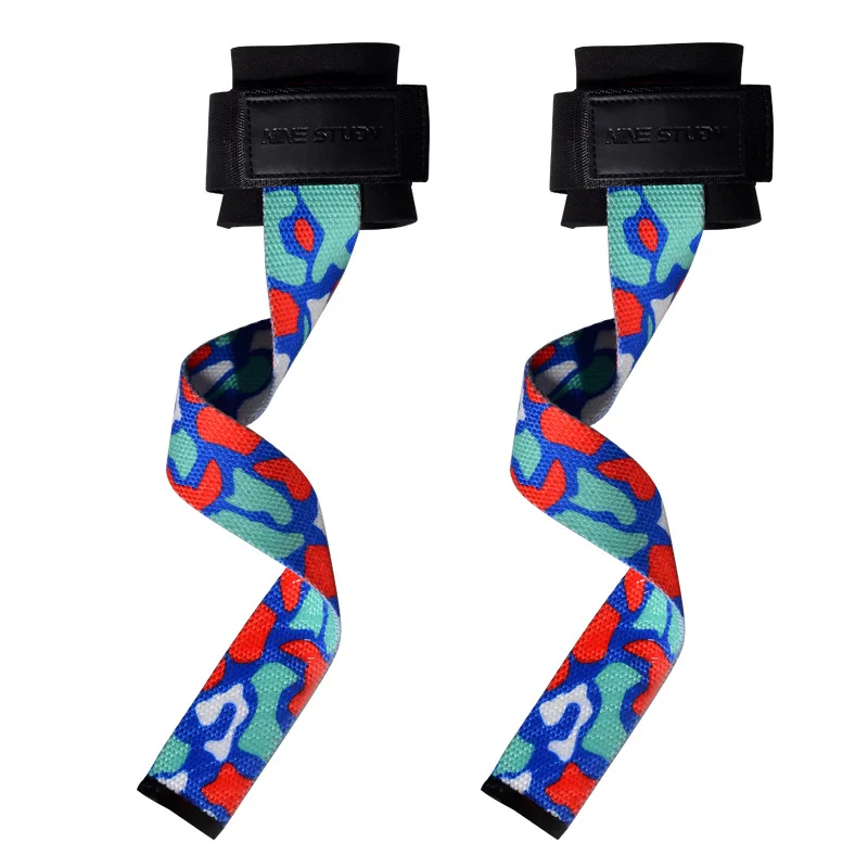 1Pair Gym Fitness Weightlifting Grip Straps Dumbbell Hand Grips Training Wrist Support Bands for barbell Pull up Palm protection 6