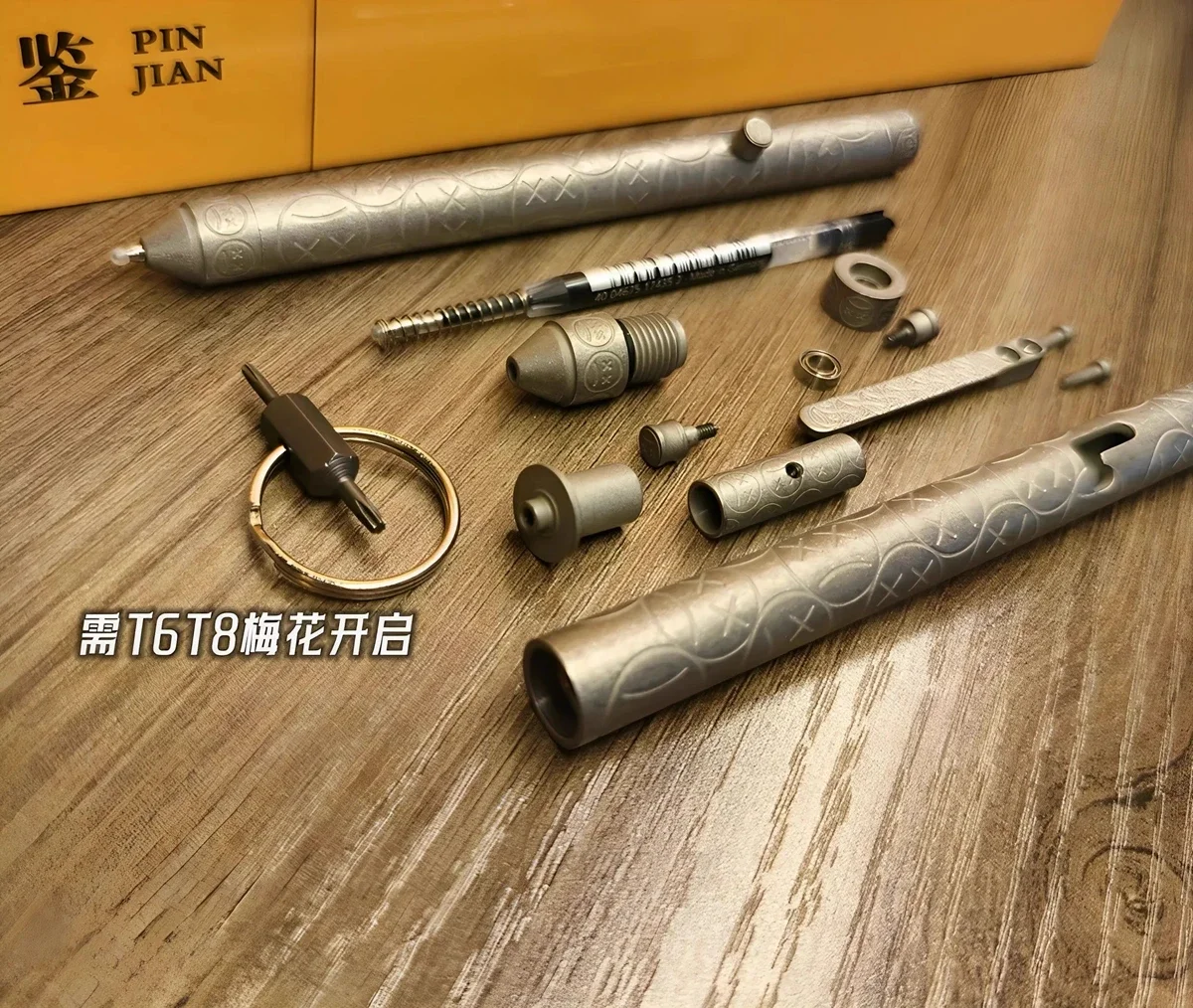 Titanium Alloy Pen With Spinning Top Collection Writing Multi-functional Portable Outdoor EDC Tools