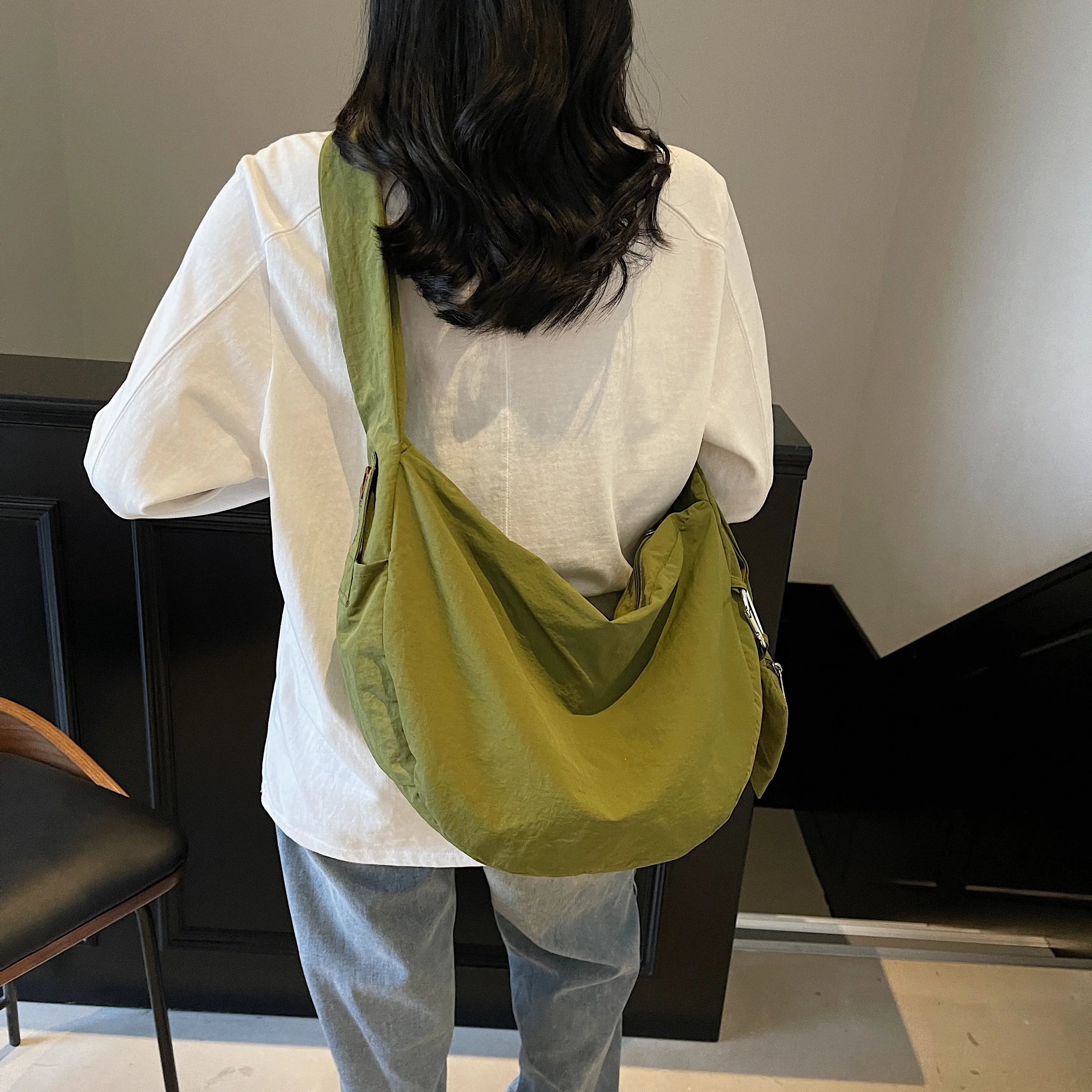 Korean Style Single Strap Dumpling Bag Women's Nylon Bag