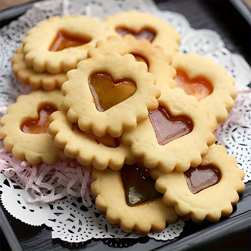 Stainless Steel Cookie Cutters Flower Heart Shape Candy Biscuit Cake Decorating Molds Baking Tools 2pcs