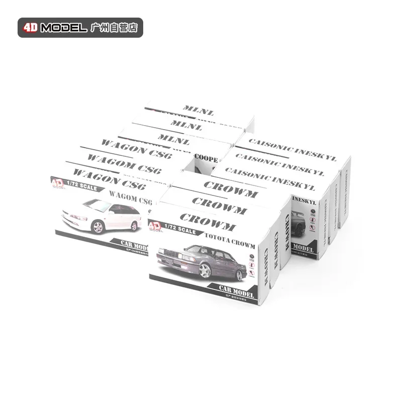 4D 조립 1/72 자동차 모델 스티커 포함, 소년 조립 슬라이딩 Q 버전 장난감, 12 PCs/세트