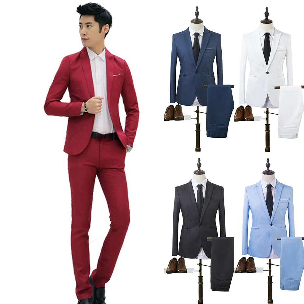 Mens Suits Formal Blazers Jacket Coat Pants Slim Business Suit Tuxedos Party Wedding Trousers Male Fashion Groom Tuxedos Suits