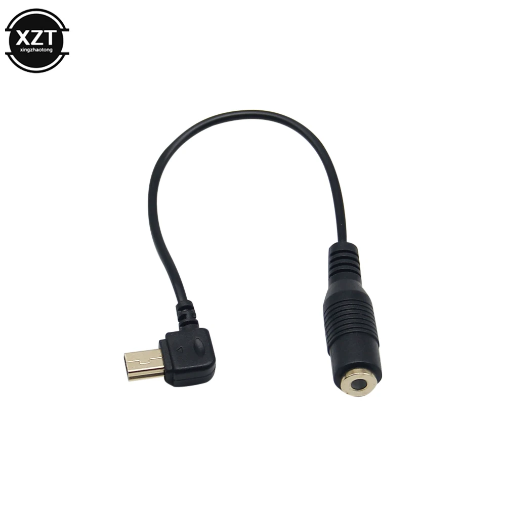 Vue d'ensemble du câble adaptateur micro externe pour GoPro Hero 3 3+ 4, avec prise Jack 3.5mm et câble noir de 19cm.
