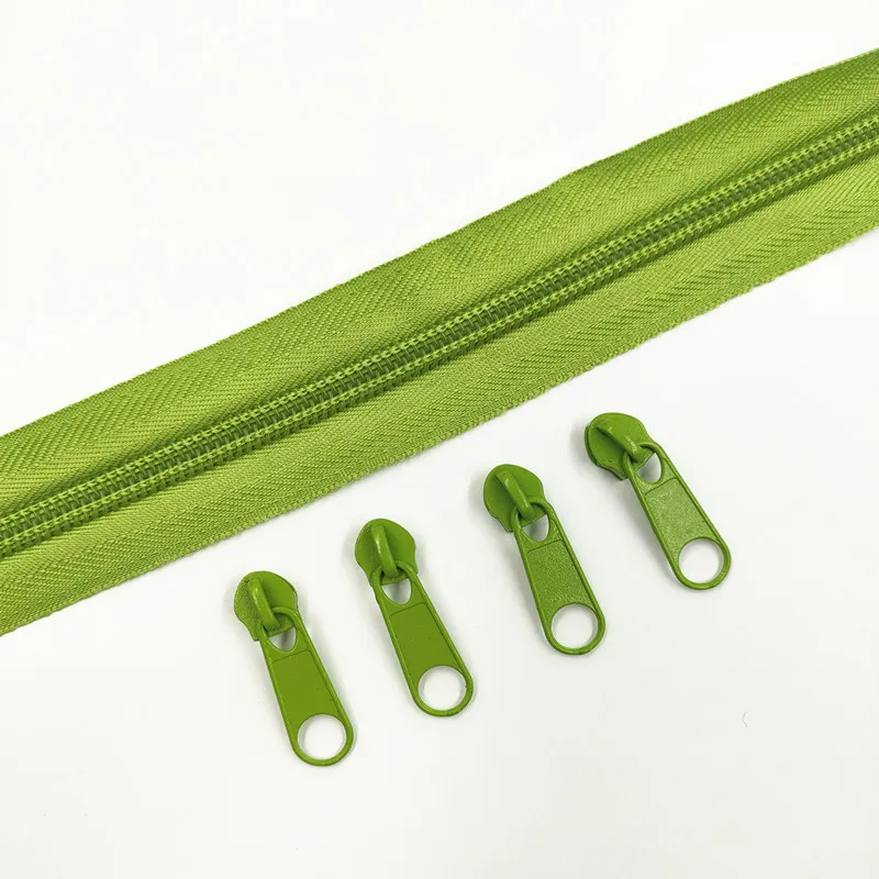 1/2/3/5/8/10 Meters 5# Long Nylon Zippers Rolls with 2/4/6/10/16 /20 Pieces Zipper Slider For Tailor Sewing Accessories