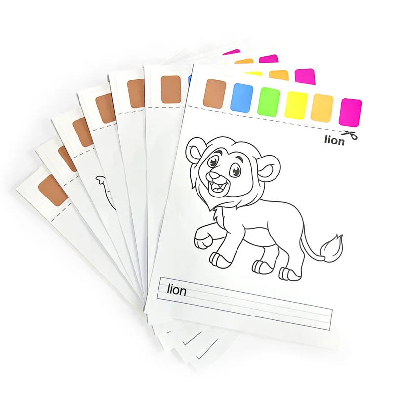 Coloring Books For Kids Watercolor Paper Comes With Paint Portable Children Gouache Art Painting Supplies Artist Tools children painting book 8Page/set