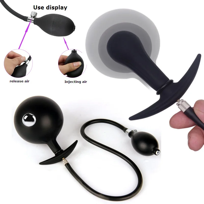 Tapón anal enorme Iatable con bola de acero incorporada para mujeres l Dilatador anal expandible de silicona para hombres Próstata Ma_voghion.com